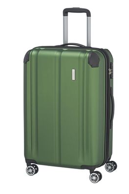 Hartschalentrolley Travelite City grün M mit Dehnfalte, 86 Liter