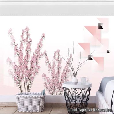 Vlies Fototapete Wandtapete Wandbilder 3D Effekt Schöne Rosa Blumen 9055