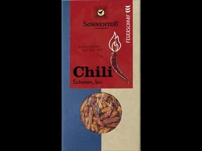 Sonnentor 3x Chili feuerscharf Schoten ganz, Packung 25g