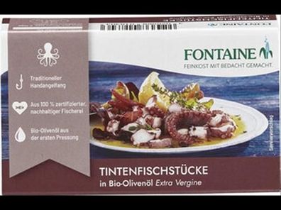 Fontaine Tintenfischstücke in Bio-Olivenöl 120g