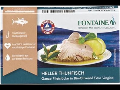 Fontaine 3x Heller Thunfisch in Bio-Olivenöl 120g