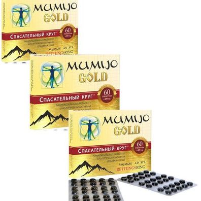 3x60 tab. Dr. Retter Mumijo Gold 60 tab. Shilajit Mineralien