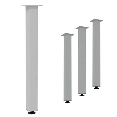 HAGO® Tischbeine 4er-Set 8x8cm höhenverstellbar 90cm Möbelfuß Gestell Weiß Stahl