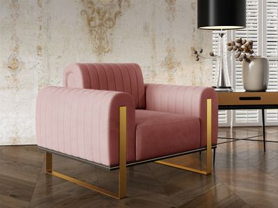 Sessel Designersessel Valerie in Stoff Elisa Velvet Altrosa