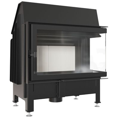 Kamineinsatz aus Stahl KRATKI ZIBI rechts 11 kW Ø 180