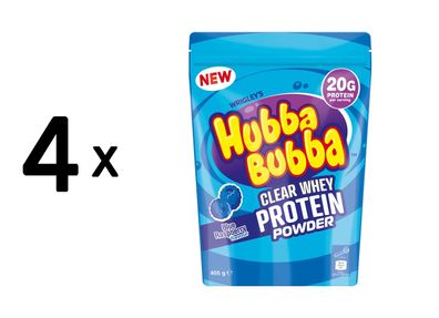 4 x Mars Protein Hubba Bubba Clear Whey (405g) Blue Raspberry