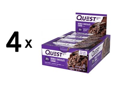 4 x Quest Nutrition Quest Bars (12x60g) Double Chocolate Chunk