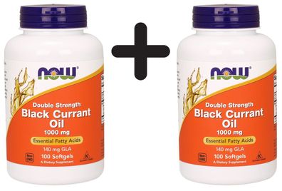 2 x NOW Foods Black Currant Oil, 1000mg (Double Strength) - 100 softgels