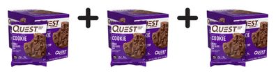 3 x Quest Nutrition Protein Cookie (12x59g) Double Chocolate Chip