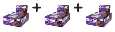 3 x Quest Nutrition Quest Bars (12x60g) Double Chocolate Chunk