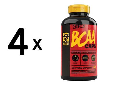 4 x Mutant BCAA Caps - 200 vcaps