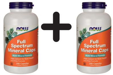 2 x NOW Foods Full Spectrum Minerals, Iron-Free - 240 caps