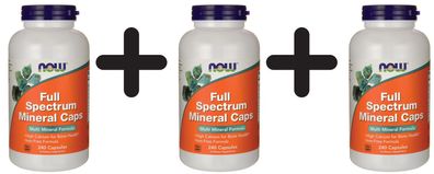 3 x NOW Foods Full Spectrum Minerals, Iron-Free - 240 caps