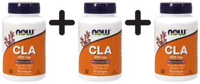 3 x NOW Foods CLA, 800mg - 90 softgels