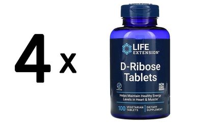 4 x Life Extension D-Ribose Tablets - 100 vegetarian tabs