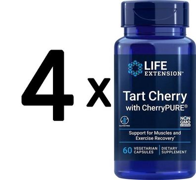 4 x Life Extension Tart Cherry with CherryPure - 60 vcaps