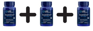 3 x Life Extension EsophaCool, Berry - 60 vegetarian chewable tabs