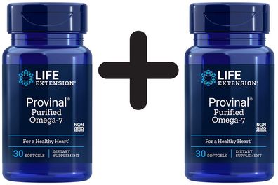 2 x Life Extension Provinal Purified Omega-7 - 30 softgels