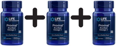 3 x Life Extension Provinal Purified Omega-7 - 30 softgels