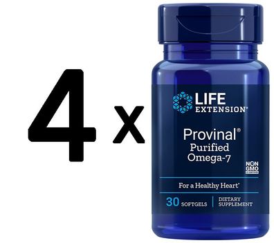 4 x Life Extension Provinal Purified Omega-7 - 30 softgels