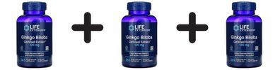 3 x Life Extension Ginkgo Biloba, Certified Extract, 120mg - 365 vcaps