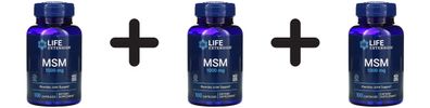 3 x Life Extension MSM, 1000mg - 100 caps