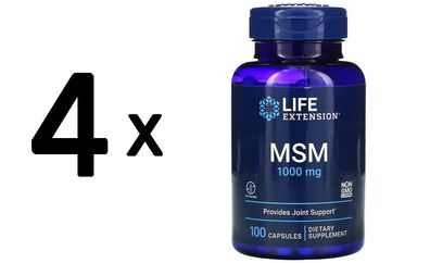 4 x Life Extension MSM, 1000mg - 100 caps