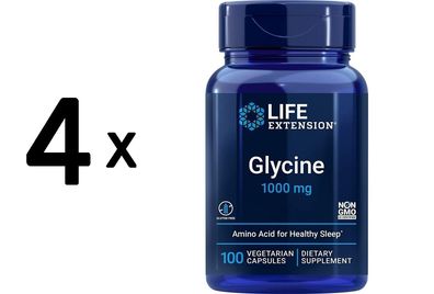 4 x Life Extension Glycine, 1000mg - 100 vcaps