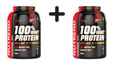 2 x Nutrend 100% Whey Protein, Chocolate Cocoa - 2250g