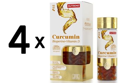 4 x Nutrend Curcumin + Bioperine + Vitamin D - 60 caps