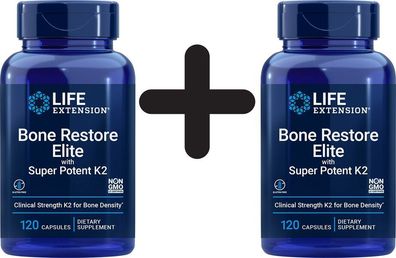 2 x Life Extension Bone Restore Elite with Super Potenet K2 - 120 caps