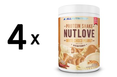 4 x Allnutrition Nutlove Protein Shake, White Choco Peanut - 630g