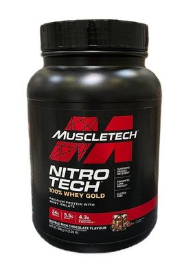 Nitro-Tech 100% Whey Gold, Double Rich Chocolate - 908g