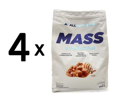 4 x Allnutrition Mass Acceleration, Caramel - 3000g