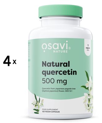 4 x Osavi Natural Quercetin, 500mg - 120 vegan caps