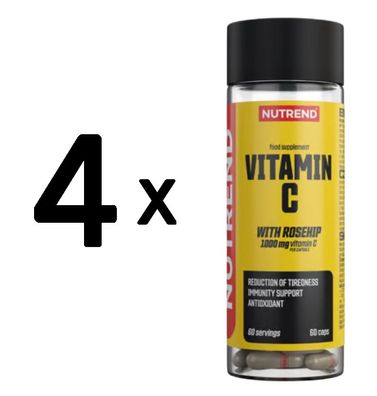 4 x Nutrend Vitamin C with Rosehip - 60 caps