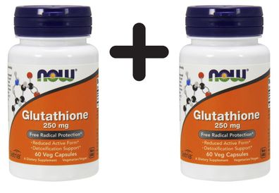 2 x NOW Foods Glutathione, 250mg - 60 vcaps