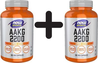 2 x NOW Foods AAKG 2200 - 180 vcaps