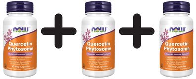 3 x NOW Foods Quercetin Phytosome - 90 vcaps
