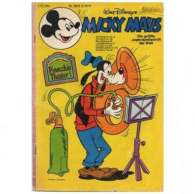 Micky Maus Comics Heft Nr. 36 von 1978 Walt Disney