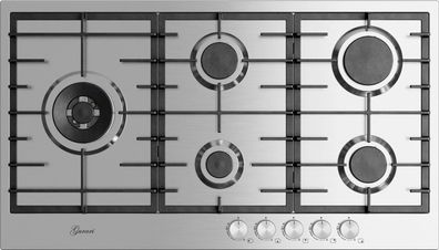 Gurari GCH FG 905 VPGL Gaskochfeld 90 cm, Edelstahl, 4,0 KW WOK, 5 Gasbrenner, Erdgas