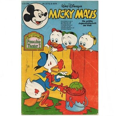 Micky Maus Comics Heft Nr. 37 von 1978 Walt Disney Vintage Sammlerheft