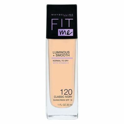 Maybelline Fit Me Luminous + Smooth Foundation 120 Classic Ivory, 30ml Flüssigma
