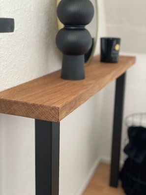 Konsolentisch (mit leichter Waldkante) nach Wunschmaß* und Square Legs 5cm x 5cm