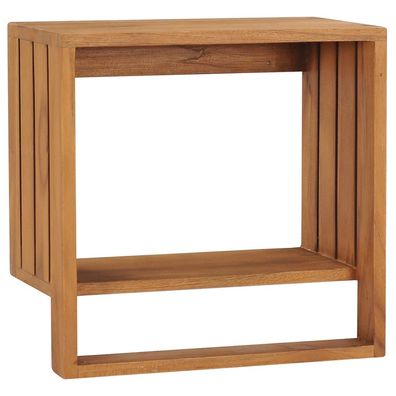 Handtuchregal | Badezimmerregal | Holzregal | Wandmontage | Massivholz Teak