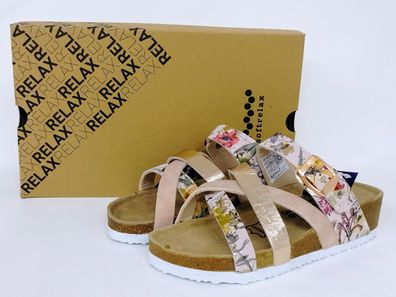 supremo softrelax Damen Fußbett Pantolette rosa-bunt