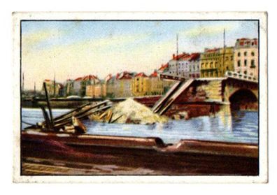 Sammel Foto Bild 1 Weltkrieg Zerstörte Massbrücke in Lüttich Belgien von 1933