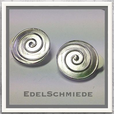 herrliche große Ohrclips 925 Silber teilweise matt