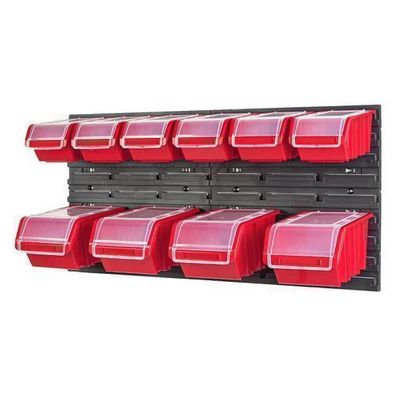 Set Wandregal Boxen 10 Stapelboxen rot