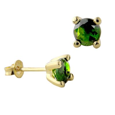 Acalee Schmuck Ohrringe mit grünem Stein Gold 333 Chromdiopsid Stecker 70-1015-05